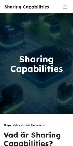 Forhåndsvisning av nettstedet Sharing Capabilities, medium fra Sverige for sponsede artikler