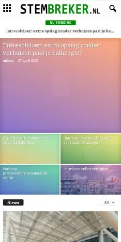 Preview of the Stembreker website, a media outlet in Netherlands for sponsored articles