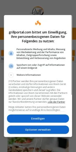 Anteprima del sito Grillportal, media di Germania per articoli sponsorizzati