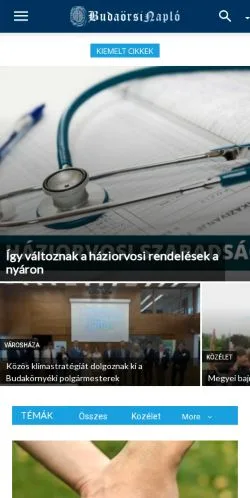 스폰서 기사용 헝가리 매체 Budaörsi Napló 사이트 미리보기