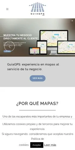Förhandsvisning av webbplatsen GuiaGPS, medium i Spanien för sponsrade artiklar