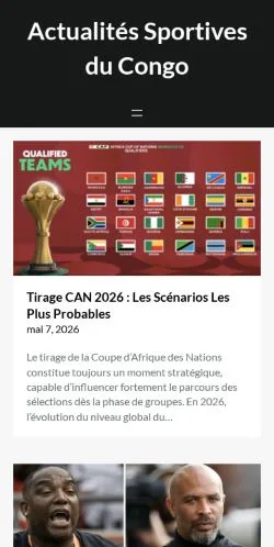 Anteprima del sito Actualités Sportives du Congo -, media di Francia per articoli sponsorizzati