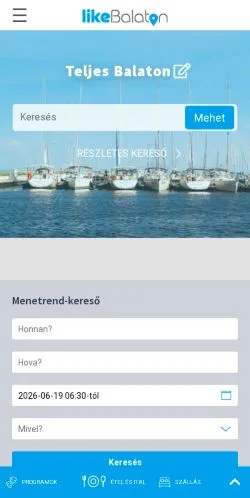 Anteprima del sito LikeBalaton, media di Ungheria per articoli sponsorizzati