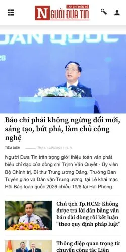 스폰서 기사용 베트남 매체 Người Đưa Tin 사이트 미리보기