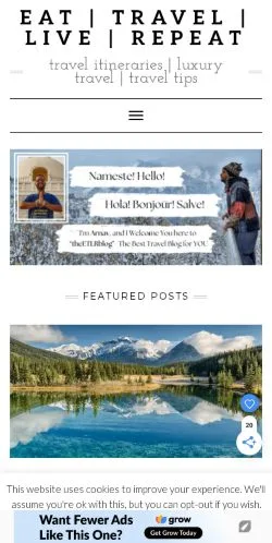 Anteprima del sito Eat Travel Live Repeat, media di Stati Uniti per articoli sponsorizzati