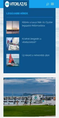Podgląd witryny Vitorlázás Magazin, medium z kraju Węgry do artykułów sponsorowanych