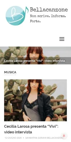 スポンサード記事向けのイタリアメディア、Bellacanzoneのサイトプレビュー