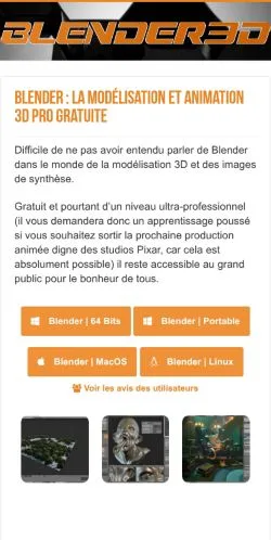 스폰서 기사용 프랑스 매체 Blender3D 사이트 미리보기