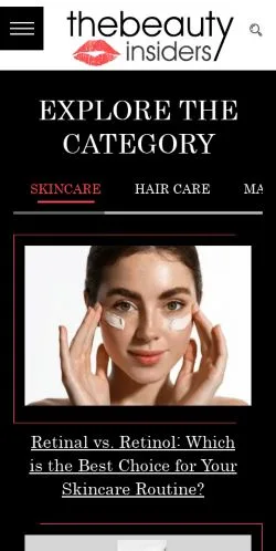 Anteprima del sito The Beauty Insiders, media di Stati Uniti per articoli sponsorizzati