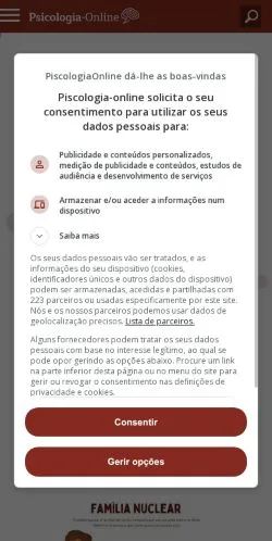 Vista previa del sitio Portal de Psicologia, medio de Brasil para artículos patrocinados