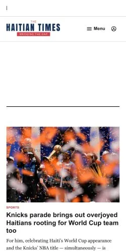 Preview of the The Haitian Times website, a media outlet in United States for sponsored articles