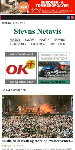 Podgląd witryny Stevns Netavis, medium z kraju Dania do artykułów sponsorowanych