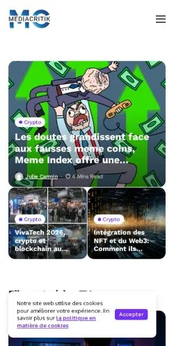 Podgląd witryny Mediacritick, medium z kraju Francja do artykułów sponsorowanych