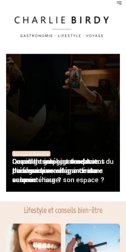 Podgląd witryny CharlieBirdy, medium z kraju Francja do artykułów sponsorowanych