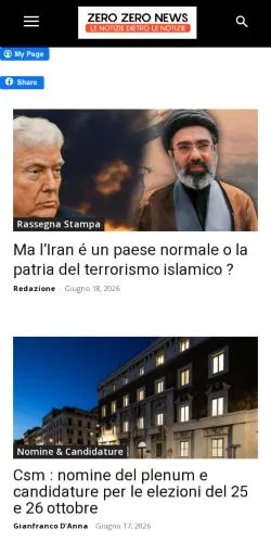 Anteprima del sito Zero Zero News, media di Italia per articoli sponsorizzati