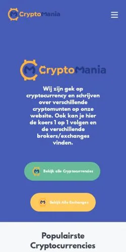 Voorbeeld van de site CryptoMania, medium uit Nederland voor gesponsorde artikelen