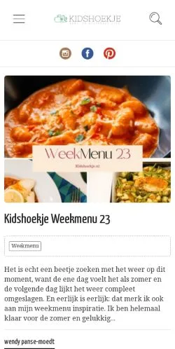 Anteprima del sito Kidshoekje, media di Paesi Bassi per articoli sponsorizzati