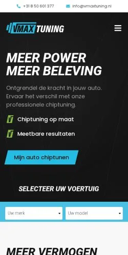スポンサード記事向けのオランダメディア、VmaxTuningのサイトプレビュー