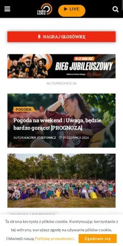 Anteprima del sito Radio Łódź, media di Polonia per articoli sponsorizzati