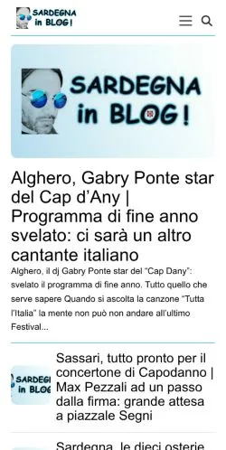 Anteprima del sito Sardegna In Blog, media di Italia per articoli sponsorizzati