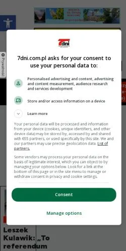 スポンサード記事向けのポーランドメディア、Tygodnik Regionalny 7 Dniのサイトプレビュー