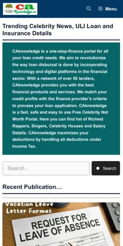 Anteprima del sito CAknowledge Net Worth, media di India per articoli sponsorizzati