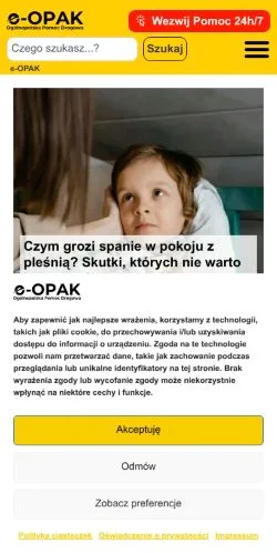 Anteprima del sito E-OPAK, media di Polonia per articoli sponsorizzati