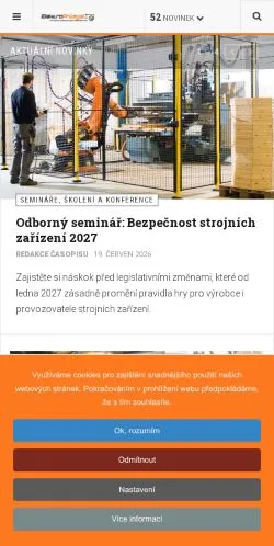 스폰서 기사용 체코 매체 ElektroPrůmysl 사이트 미리보기
