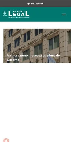 Anteprima del sito Le Fonti Legal, media di Italia per articoli sponsorizzati
