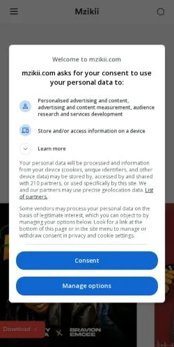 Aperçu du site Mzikii, média de États-Unis pour articles sponsorisés
