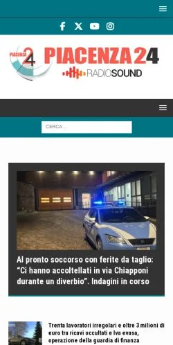 Anteprima del sito Piacenza 24, media di Italia per articoli sponsorizzati