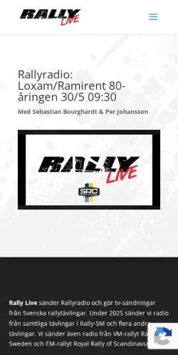 Anteprima del sito Rally Live, media di Svezia per articoli sponsorizzati