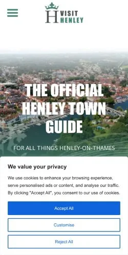 스폰서 기사용 미국 매체 Visit Henley 사이트 미리보기