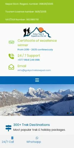 Anteprima del sito Gokyo Treks Nepal, media di Stati Uniti per articoli sponsorizzati