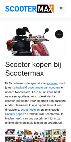 Anteprima del sito Scootermax, media di Paesi Bassi per articoli sponsorizzati