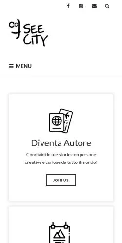 Vista previa del sitio CCT SeeCity, medio de Italia para artículos patrocinados