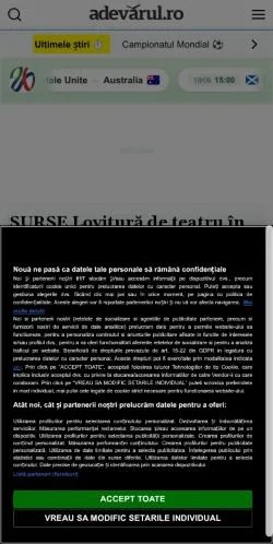 Vista previa del sitio Adevarul, medio de Rumanía para artículos patrocinados