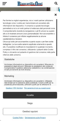 Vista previa del sitio Biancavilla Oggi, medio de Italia para artículos patrocinados