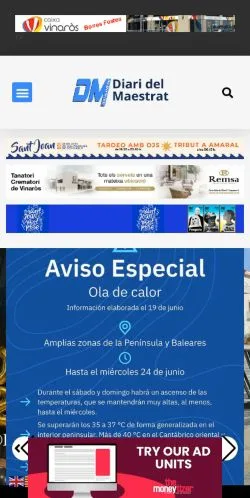 Anteprima del sito Diari del Maestrat, media di Spagna per articoli sponsorizzati
