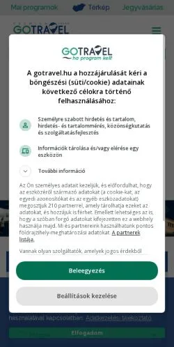 Anteprima del sito GoTravel, media di Ungheria per articoli sponsorizzati