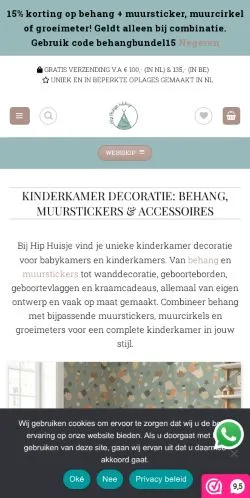 Anteprima del sito Hip Huisje, media di Paesi Bassi per articoli sponsorizzati