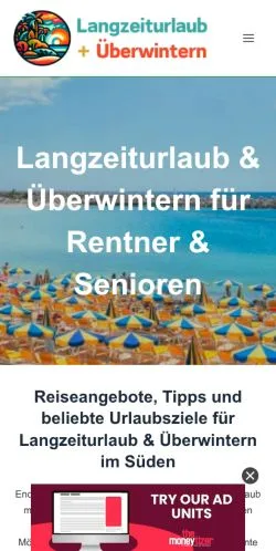Anteprima del sito Langzeiturlaub Überwintern, media di Germania per articoli sponsorizzati