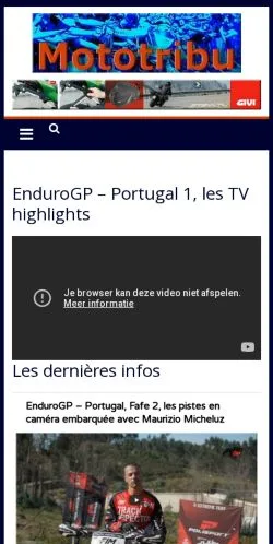 Anteprima del sito Mototribu, media di Francia per articoli sponsorizzati