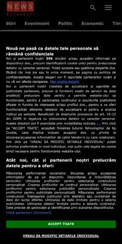 Anteprima del sito News București, media di Romania per articoli sponsorizzati