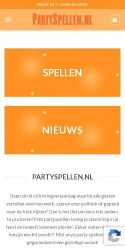 Anteprima del sito Partyspellen, media di Paesi Bassi per articoli sponsorizzati