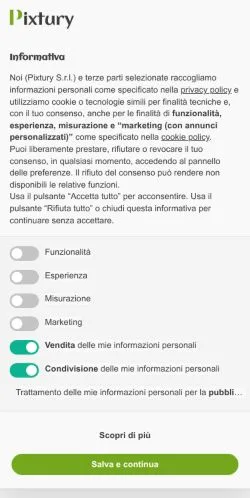 Pré-visualização do site Pixtury, meio de Itália para artigos patrocinados
