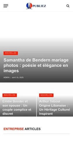 Anteprima del sito Publiez, media di Francia per articoli sponsorizzati