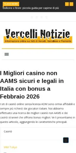 Podgląd witryny Migliori Casino Non AAMS, medium z kraju Włochy do artykułów sponsorowanych