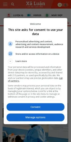 Anteprima del sito Xaluan, media di Vietnam per articoli sponsorizzati