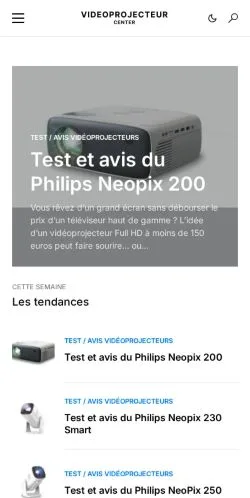 Anteprima del sito Vidéoprojecteur Center, media di Francia per articoli sponsorizzati